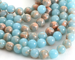 Sky Blue Impression Jasper Round 8mm