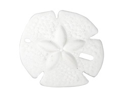 Opaque White Beach-Style Glass Sand Dollar 39mm