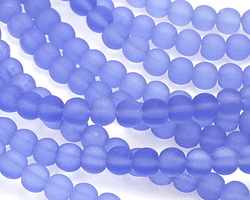 Light Sapphire Beach-Style Glass Round 8mm