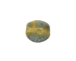 Gaea Ceramic Celedon on Buff Pebble Bead 13-15x11-13mm