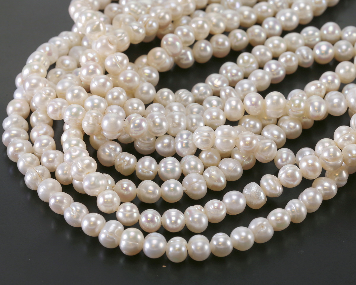 Pearly White Freshwater Potato Pearl 4-5x5-6mm
