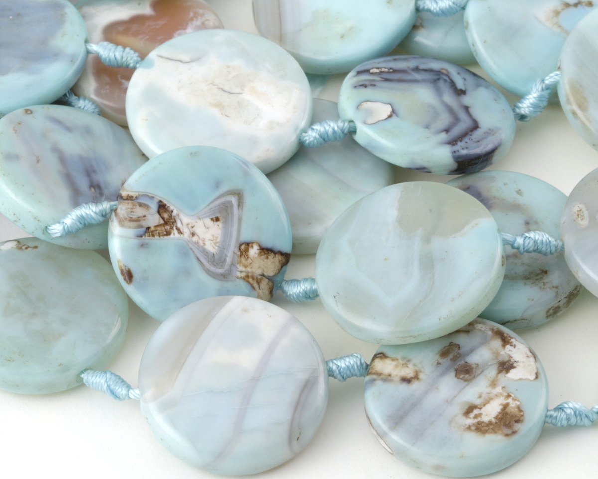 Aqua Terra Agate Coin 30mm