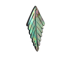 Abalone Carved Diamond Feather Focal 29x12mm
