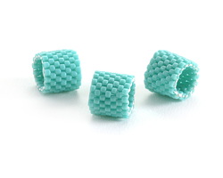 Turquoise 9x10mm Miyuki Woven Seed Bead Tube for 12mm Interchangeable Focal