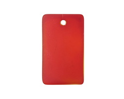 Cherry Red Beach-Style Glass Bottle Curve Rectangle 19x33mm