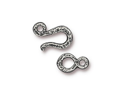 TierraCast Antique Pewter (plated) Hammered Hook & Eye Clasp