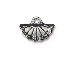 TierraCast Antique Pewter (plated) Concho Crimp End 19x13mm