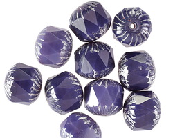 Czech Glass Indigo w/ Platinum Cruller 10mm