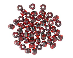 Czech Glass Ruby Red Picasso Trica Beads 2.5x4mm