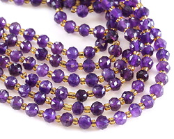 Amethyst (A) Microfaceted Rondelle 6x5mm