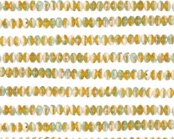 Czech Glass Sunny Coast AB Fire Polished Rondelle 2x3mm