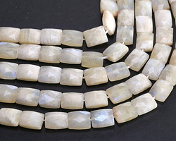 Sunset Blue Moonstone Microfaceted Rectangle 10x8mm