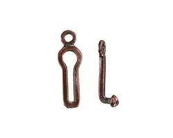 Mykonos Antique Copper (plated) Key Hole Clasp Set 8x22mm