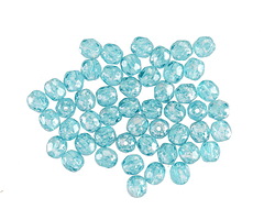 Czech Glass Aquamarine w/ Silver Flecks Fire Polished Round 4mm