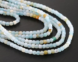 Black Gold Amazonite Faceted Cube 2-2.2mm