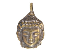 Mykonos Antique Brass (plated) Buddha Head Drop 23x36mm