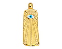 24K Gold (plated) Radiant Enamel Evil Eye Rectangular Focal 11x31mm