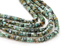 African Turquoise Microfaceted Heishi 3x6mm