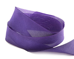 African Violet Hand Dyed 100% Silk Ribbon 1"