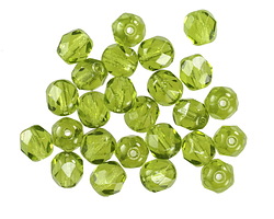 Czech Glass Olivine Fire Polished Round 6mm