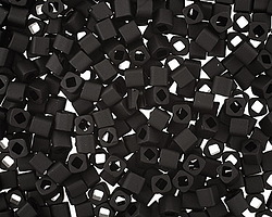 TOHO Opaque Frosted Jet Cube 3mm Seed Bead