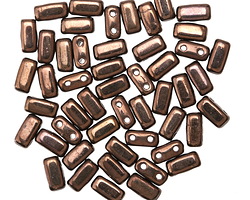 CzechMates Glass Dark Bronze 2-Hole Brick 3x6mm