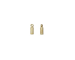 Gold (plated) 1mm Glue-In Cylindrical End Cap w/ Loop 8x2mm