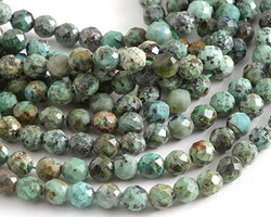 African Turquoise (A) Faceted Round 4mm Beads