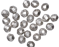 Czech Glass Antique Silver Fire Polished Round 6mm