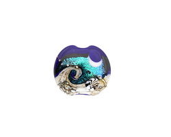 Grace Lampwork Cobalt Celestial Lentil 15mm