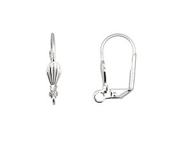 Silver (plated) Leverback Shell Earring w/ Open Loop 10x18mm