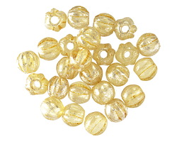 Czech Glass Jonquil w/ Mercury Finish Large Hole Melon Round 6mm