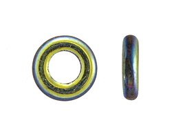 Czech Glass Capri Blue AB Picasso Ring 18mm