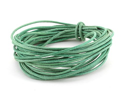 Antique Turquoise Round Leather Cord 2mm, 32 feet