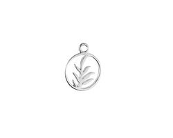 Amoracast Sterling Silver Spring Leaves Round Circle 13x10mm