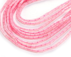 Rose Quartz Tiny Tube 4x2mm
