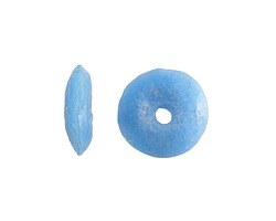 African Recycled Glass Cornflower Blue Saucer 4-5x13-15mm