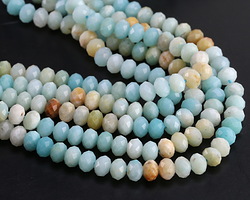 Black Gold Amazonite (Ombré) Faceted Rondelle 4x6mm