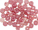 Czech Glass Textured Crystal w/ Metallic Pink Wash Heishi 3x6mm