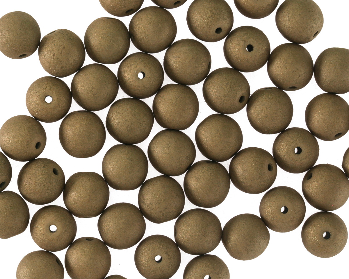 Czech Glass ColorTrends: Mossy Bark Round 6mm