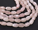 Rose Quartz (A) Microfaceted Long Nugget 9x14mm