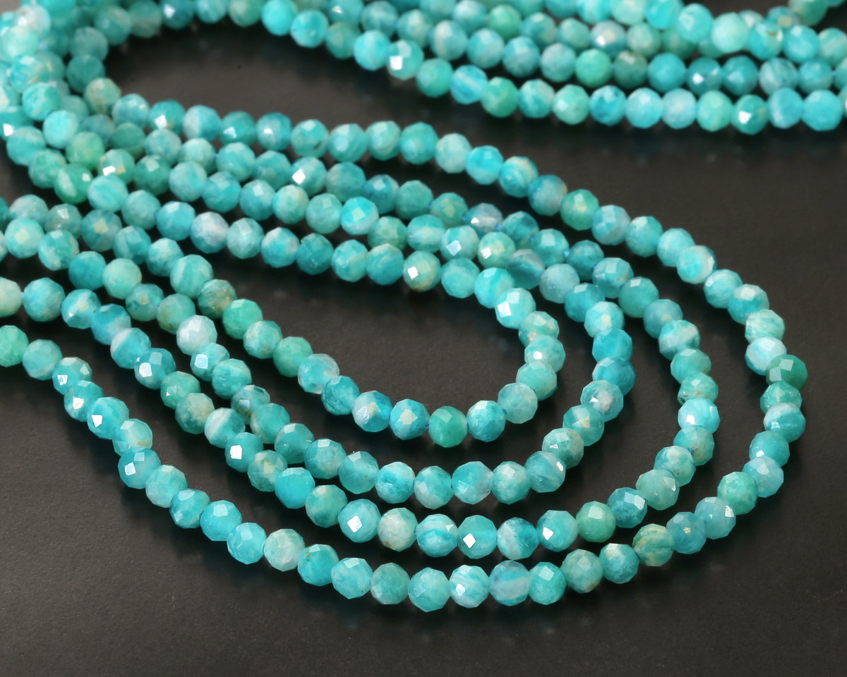 Russian Amazonite (A) Microfaceted Round 3mm
