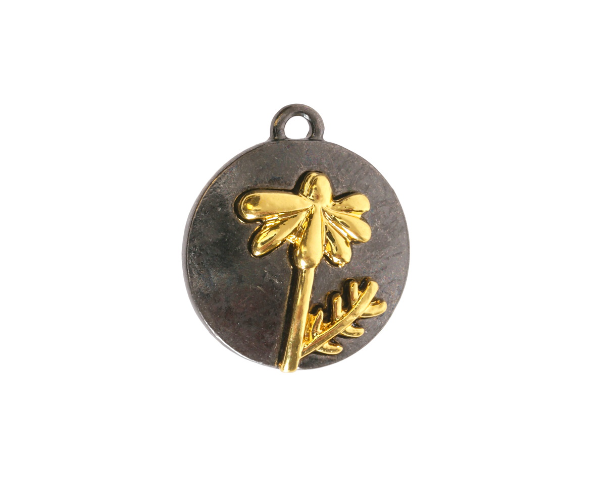 Aster Two-Toned Gunmetal & Gold Finish Round Focal 17.5x20.5mm