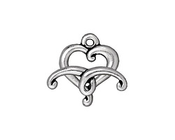 TierraCast Antique Silver (plated) Jubilee Toggle Clasp 14x17mm, 19mm bar