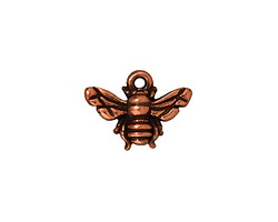 TierraCast Antique Copper (plated) Honey Bee Charm 15x12mm