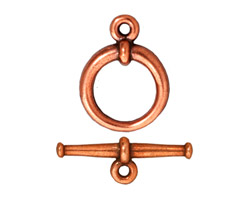 TierraCast Antique Copper (plated) Large Tapered Toggle Clasp 20mm, 25mm Bar