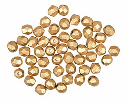 Czech Glass Matte Metallic Flax Fire Polished Round 4mm