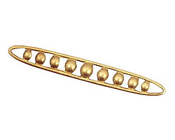Brass Dotted Long Oval Connector 50x6mm