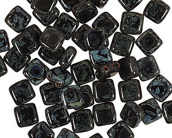 CzechMates Glass Jet Picasso 2-Hole Tile 6mm