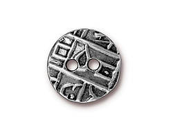 TierraCast Antique Pewter (plated) Round Coin Button 18mm